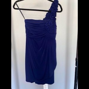 Blue one shoulder dress